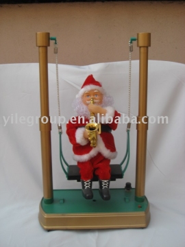 12"santa swinging on the stage