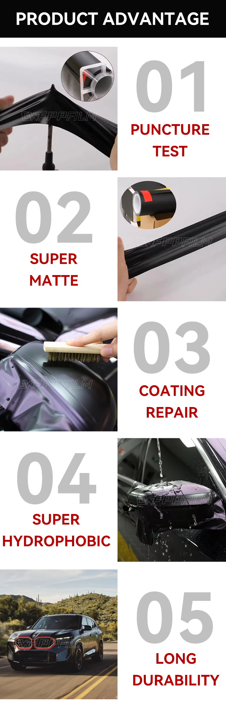 Envoltura de PPF negro mate Matte Black PPF Wrap