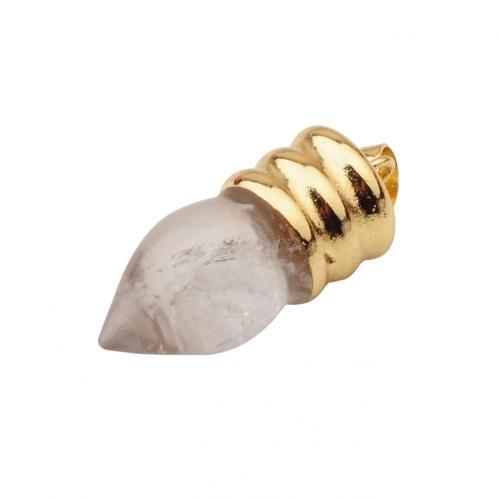 Natural lamp bulb Gemstone Crystal Pendant Plated Gold