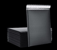 Black Matte PE Bubble Bag - Waterproof and Shockproof Courier Packaging Bag