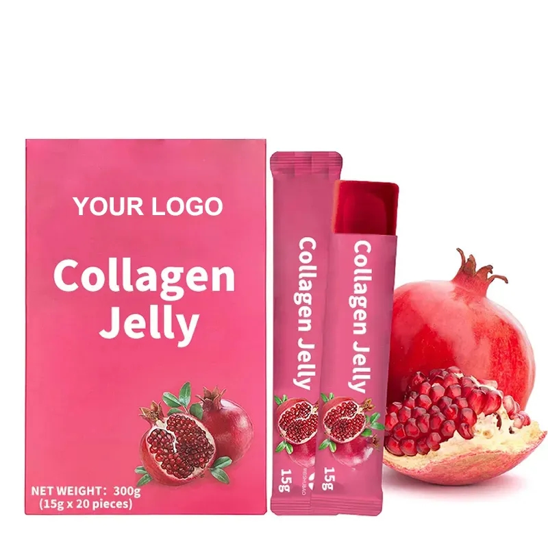 OEM/ODM Natural Vegan Cheery Flavor Anti-Aging Skin Whitening Pomegranate Collagen Jelly