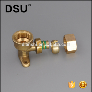 BRASS FITTING, PIPE FITTING, WALL-PLATED FEMALE ELBOW FOR PEX-AL-PEX PIPE