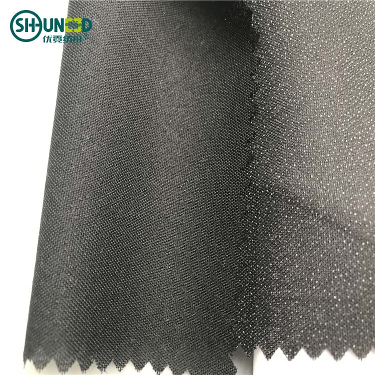 OEKO enzyme washed 30D double dot pa coated 45fg plain woven fusible interlining fabric / fusible/ 1/1 structure / high quality