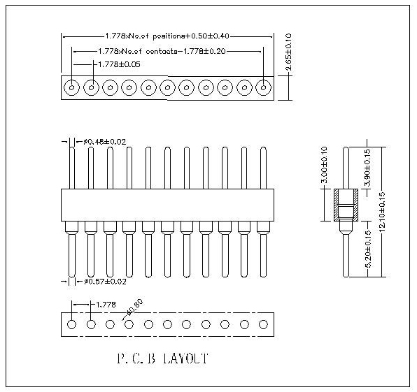 MPHHS-XXXA02Machined Pin header connectors 1.778 mm MPHHS series