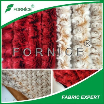 chinese factory textile brushed flower PV plush fabrics for coats