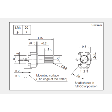 Drehpotentiometer der Serie RK09K