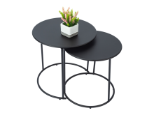 Metal Round Nesting Side Table Set of 2