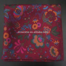 100% silk printed pocket squares for men