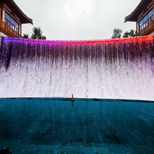 Outdoor water curtain waterfall