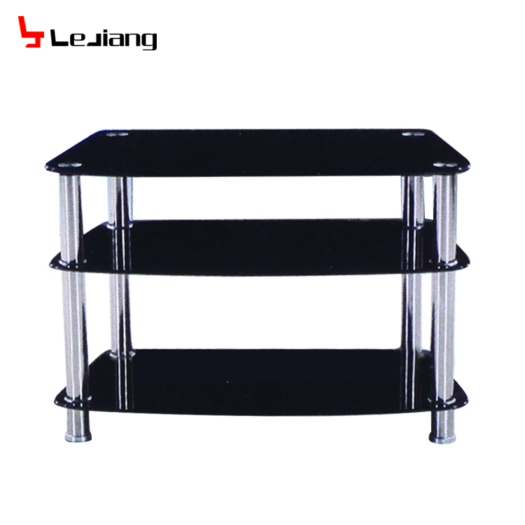 hot sale tempered glass stainless steel lcd tv stand design