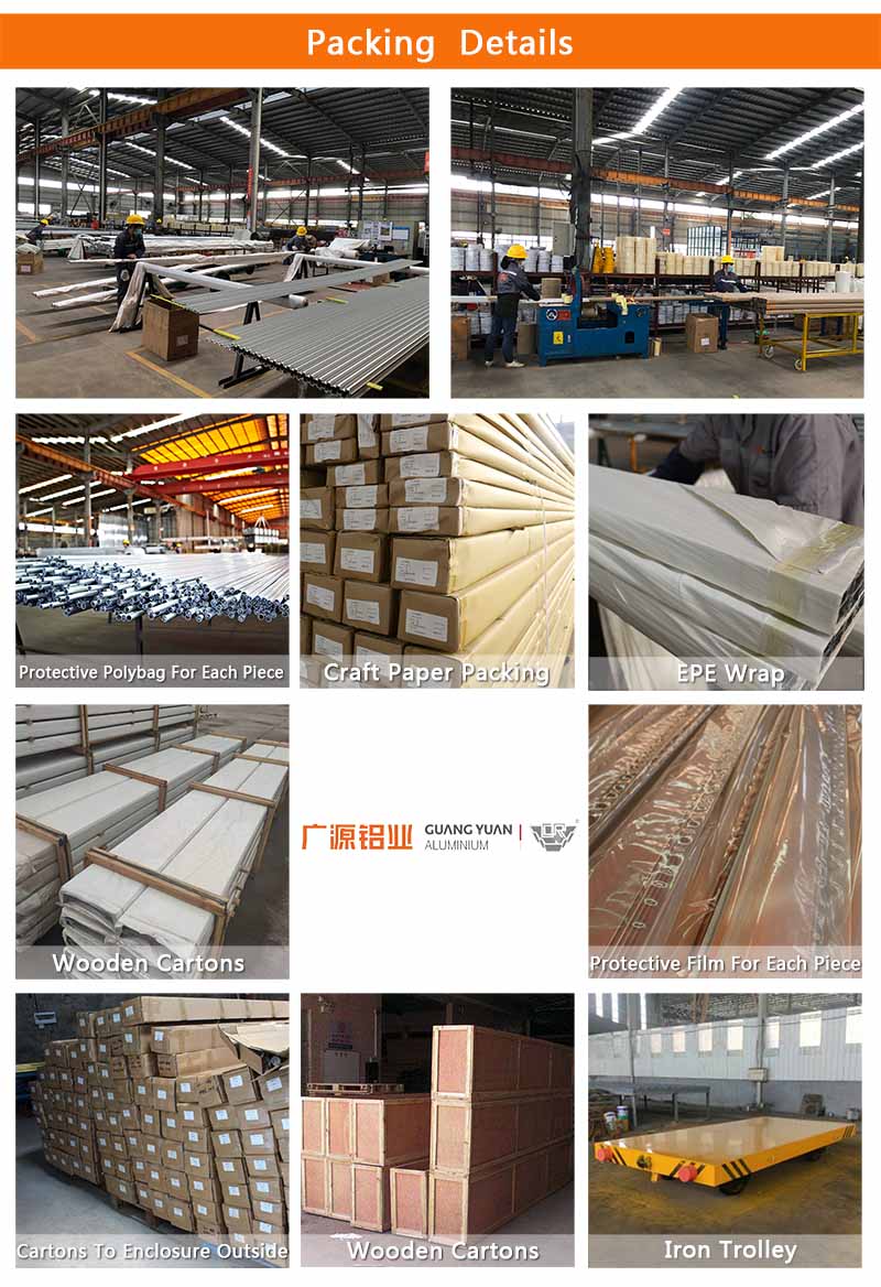 Guangyuan Aluminum Co., Ltd Aluminium Section for Glass Partition Aluminum Section Partition Aluminum Room Partition Profiles