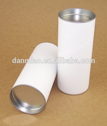 White Paper tube with metal lid