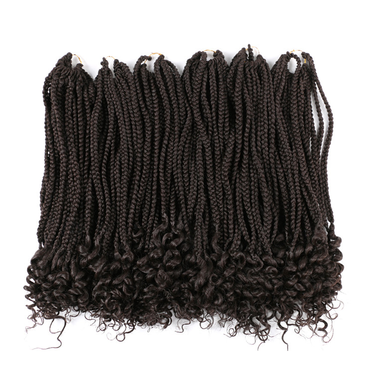 18inch box braids goddess crochet hair synthetic extension with flashy curl faux locs