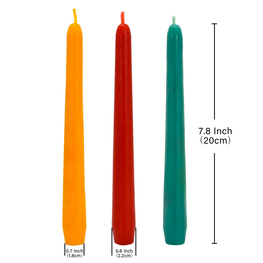 Hand Dipped Colored Organic Beeswax Taper Candles