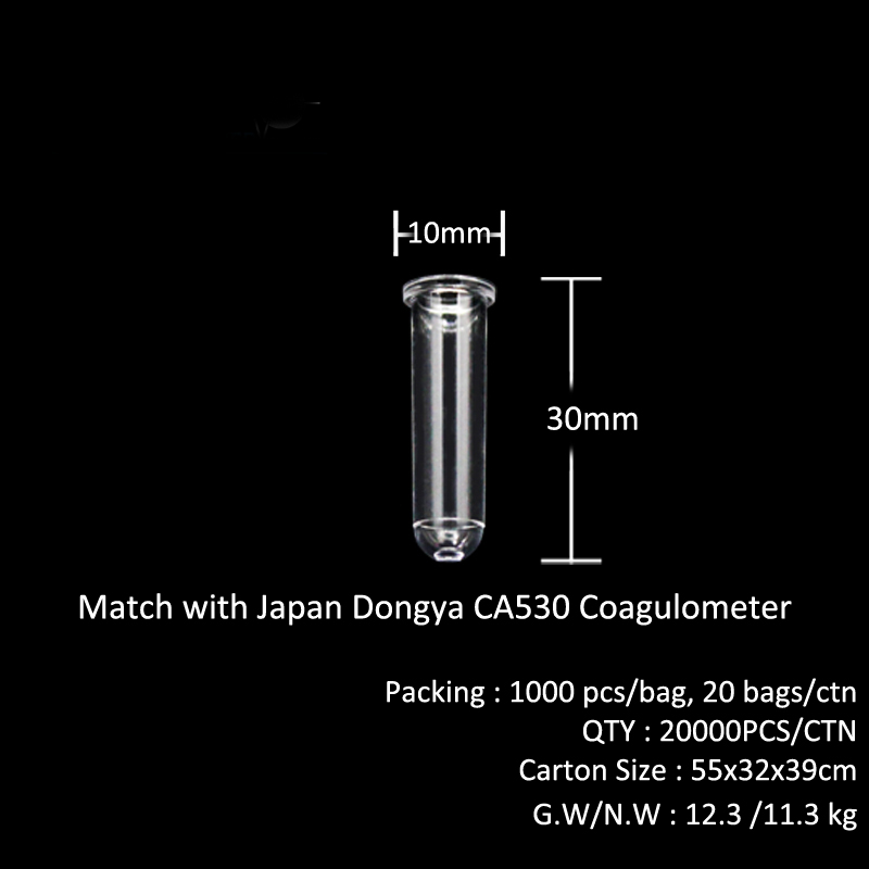 Plastic Cuvette Sample for Sysmex CA 530 1500 Coagulometer