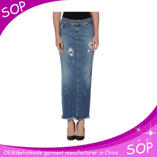 Women latest long jeans skirts pencil design