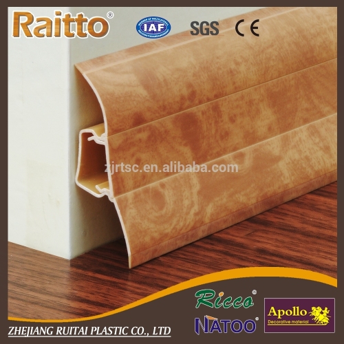 Floor Accessory Decorative Wood Grain PVC Skirting Board