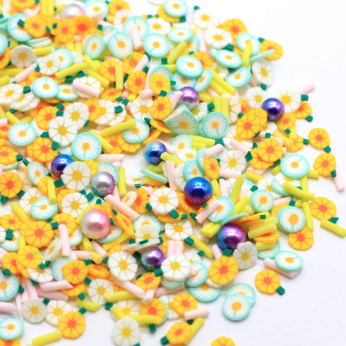 Misto di argilla polimerica Fiore Perle sfumate Fette Sprinkles per Crafs Fai fai da te Decorazione di arte del chiodo Accessori per materiale melma