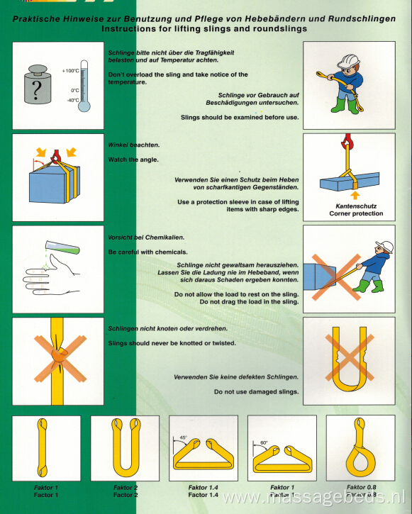 Green Color High Standard 2T Capacity Lift Sling