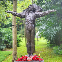 Outdoor metal music star statue bronze michael sculpture