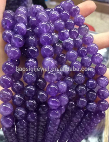 2018 Wholesale 8mm natural round gemstone amethyst stone loose beads for jewelry making