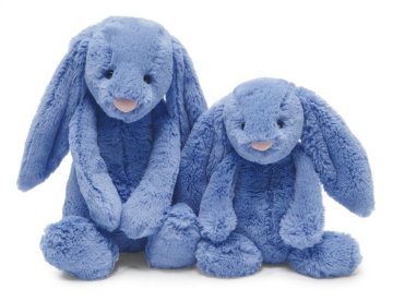 blue rabbit soft toys, plush bunny rabbit, long ear rabbit toy