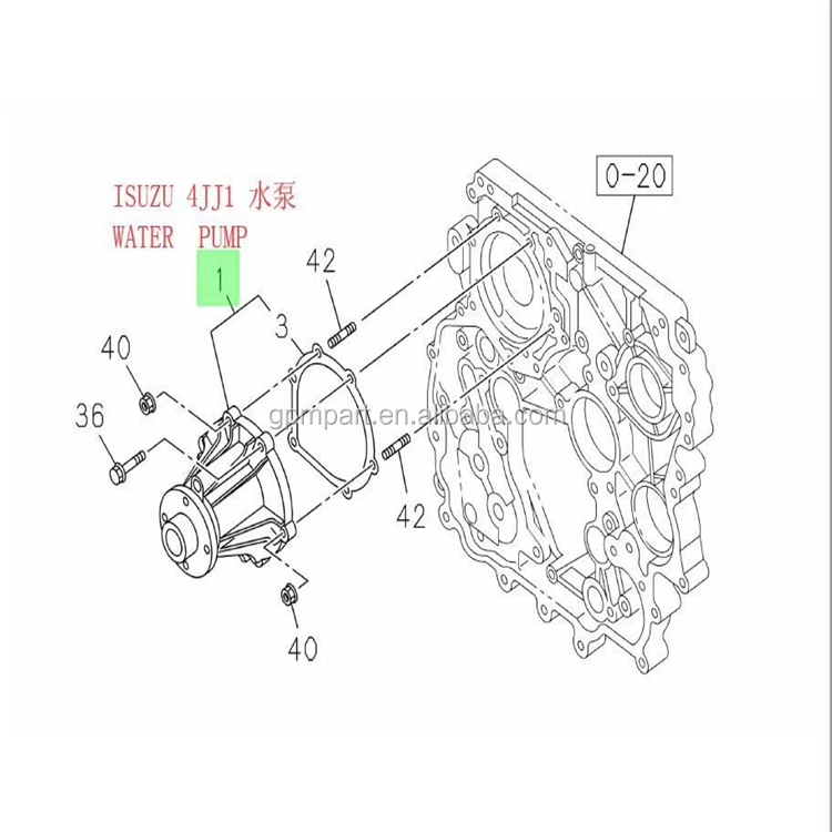 Genuine New Diesel Engine Parts 4JJ1 Water Pump 8-98047688-3 8-98047688-0 8-980476889-0 8-98047688-4