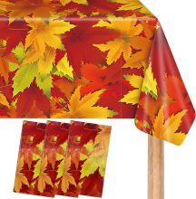 Autumn Leaves Disposable Plastic Table Cover for Thanksgiving Decorations