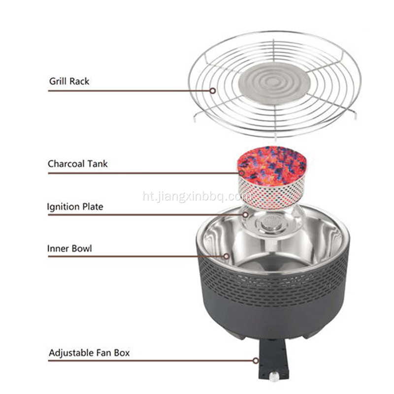 Round Smokeless Garden Deyò Chabon BBQ Grill