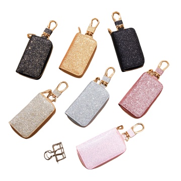 Shiny PU Pouch Zipper Key Holder Organizer