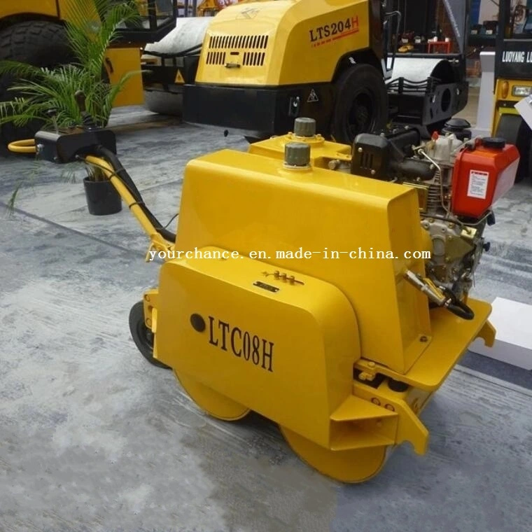 Brazil Hot Sale Mini Compactor Ltc08h 0.8 Ton Walking Behind Double Drums Hydraulic Vibratory Mini Road Roller Made in China