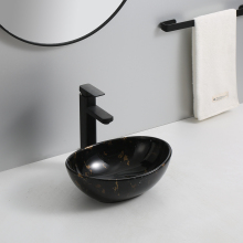 Lavello in Marmo: Black Matte Marble Hand Wash Basin