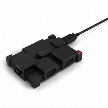 USB Hub and Card Reader/Network Card Combo, Supports 10M/100M Network Connection
