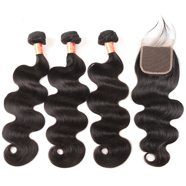 Cheap virgin brazilian body wave hair bundles with closure frontal, Aliexpress sew in hairstyles for short black perm  hair