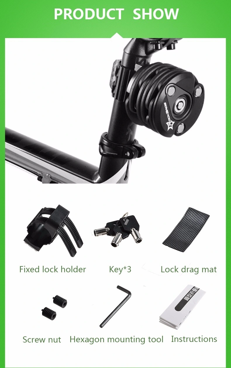 Bike Anti Theft Mini Foldable Chain Password Lock Folding-Locks Hamburg-Lock Bicycle Cycling Locks 4 Colors