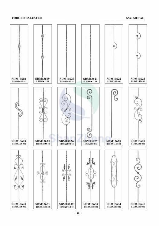 Stair Railing Wrought iron Decoration Parts Forged balusters Wrought Iron Poles