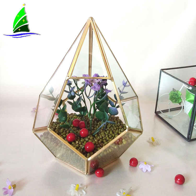 Artdragon Polyhedron prism terrarium supplier,desktop hanging garden glass geometric terrarium wholesale