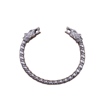 Nordic Viking Punk Double Wolf Skull Bracelet Stainless Steel Vikings Armband