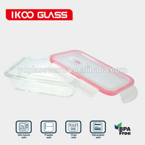 Glass food container microwave safe black Container with lid/divider, microwave food container, food container