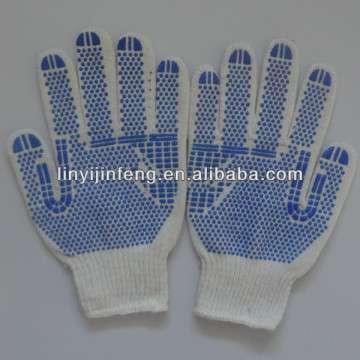 pvc blue dots cotton hand gloves work cotton pvc dotted gloves