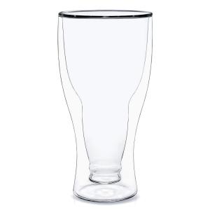 13.5-Ounce Double Wall Insulated Glass Beer Glass