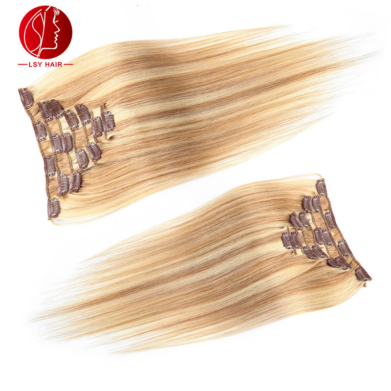 Popular Brazilian Natural Remy 100% Virgin Cuticle Aligned Hair Weave Clip In Human Hair Extension