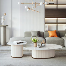 Light Transparent Round Black Glass Top Coffee Table