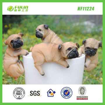 Dark Brown Pekingese Planter&Flower Pots Ornament (NF11224)