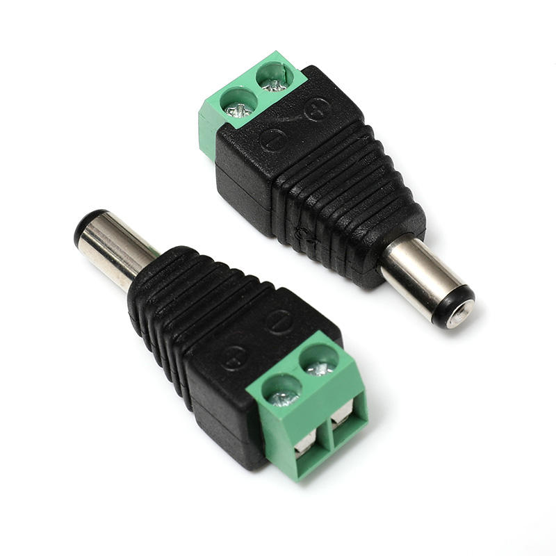 5,9,12,24,48V 2-pins CCTV Camera Power Adapter Jack Connector 5.5 2.1mm Mannelijke en vrouwelijke DC-stekker met schroefterminal (PC102)