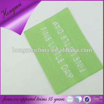 Green digital name tag for child for clothes