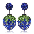 Boucle d’oreille de Gem tchèque boucle d’oreille Double taille Shamballa Anti allergie