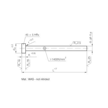 DIN1530 / ISO6751 Pin Ejector dengan Kepala Silinder