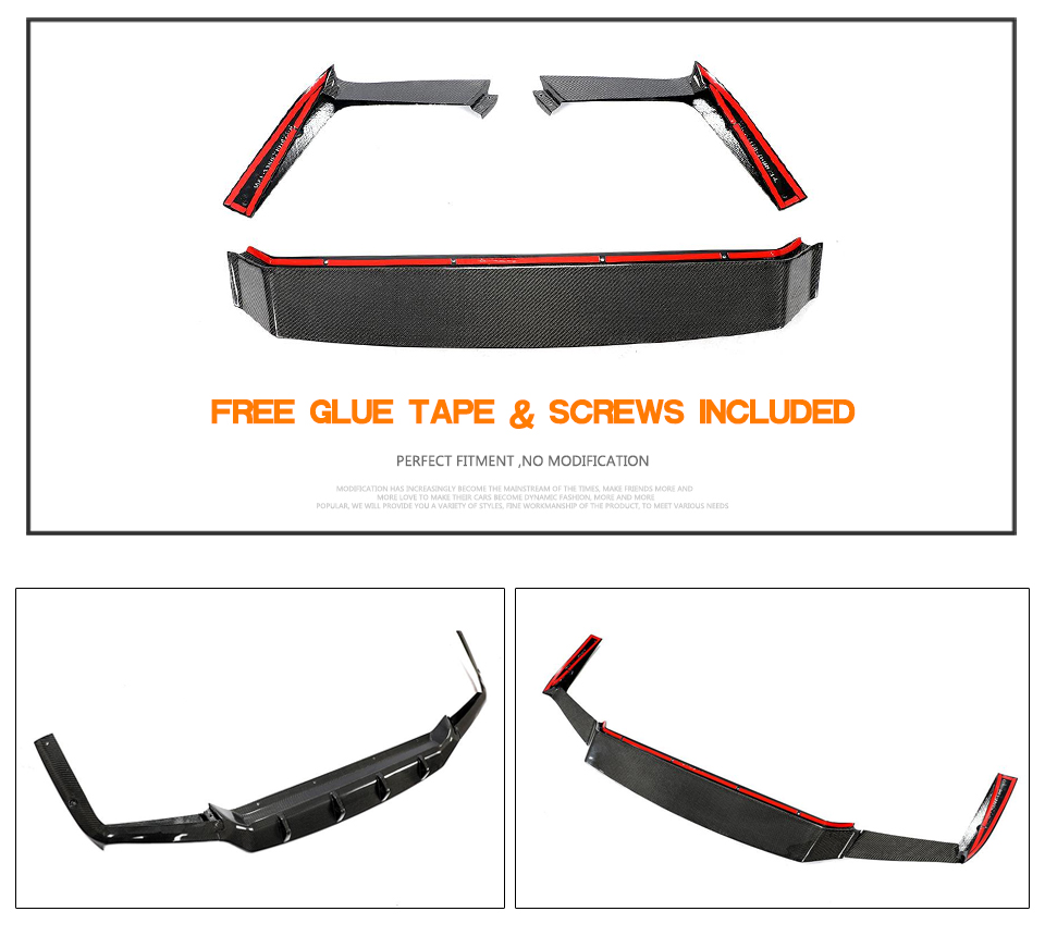 JCSPORTLINE Carbon Fiber Rear Bumper Diffuser for Porsche Cayenne S Sport Utility 4-Door 2018-2019