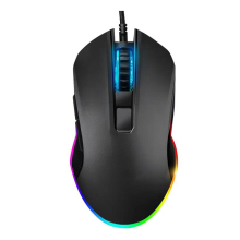 GLowing Gaming Mouse: FV-Q7 Wired with Luminous Colorful Breathing Light and High DPI in Black